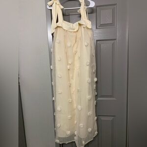 Elegant Cream Pom-Pom Dress